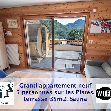Le Snow Roc: Ski-In Studio with Panoramic Terrace and Sauna Saint-Jean-d'Aulps Exterior photo