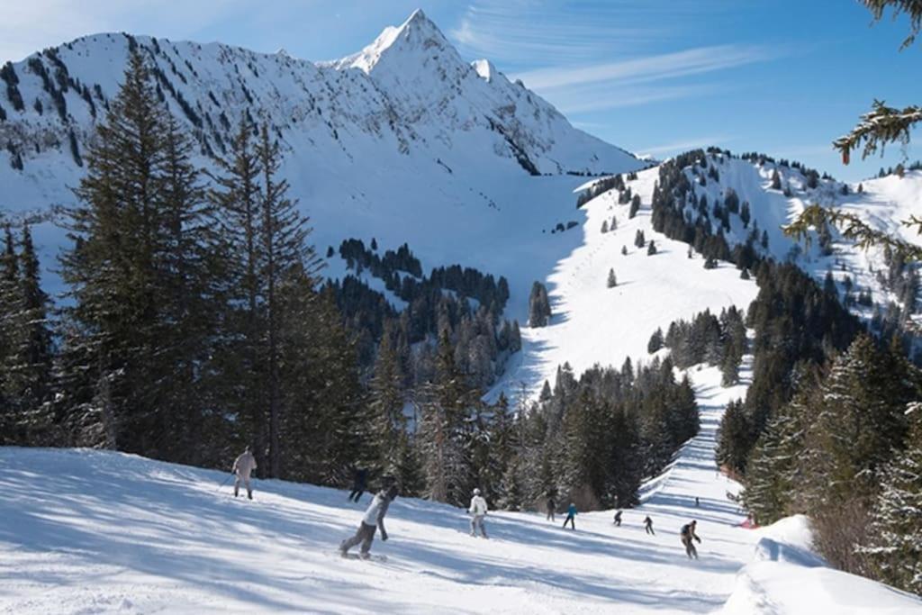 Le Snow Roc: Ski-In Studio with Panoramic Terrace and Sauna Saint-Jean-d'Aulps Exterior photo