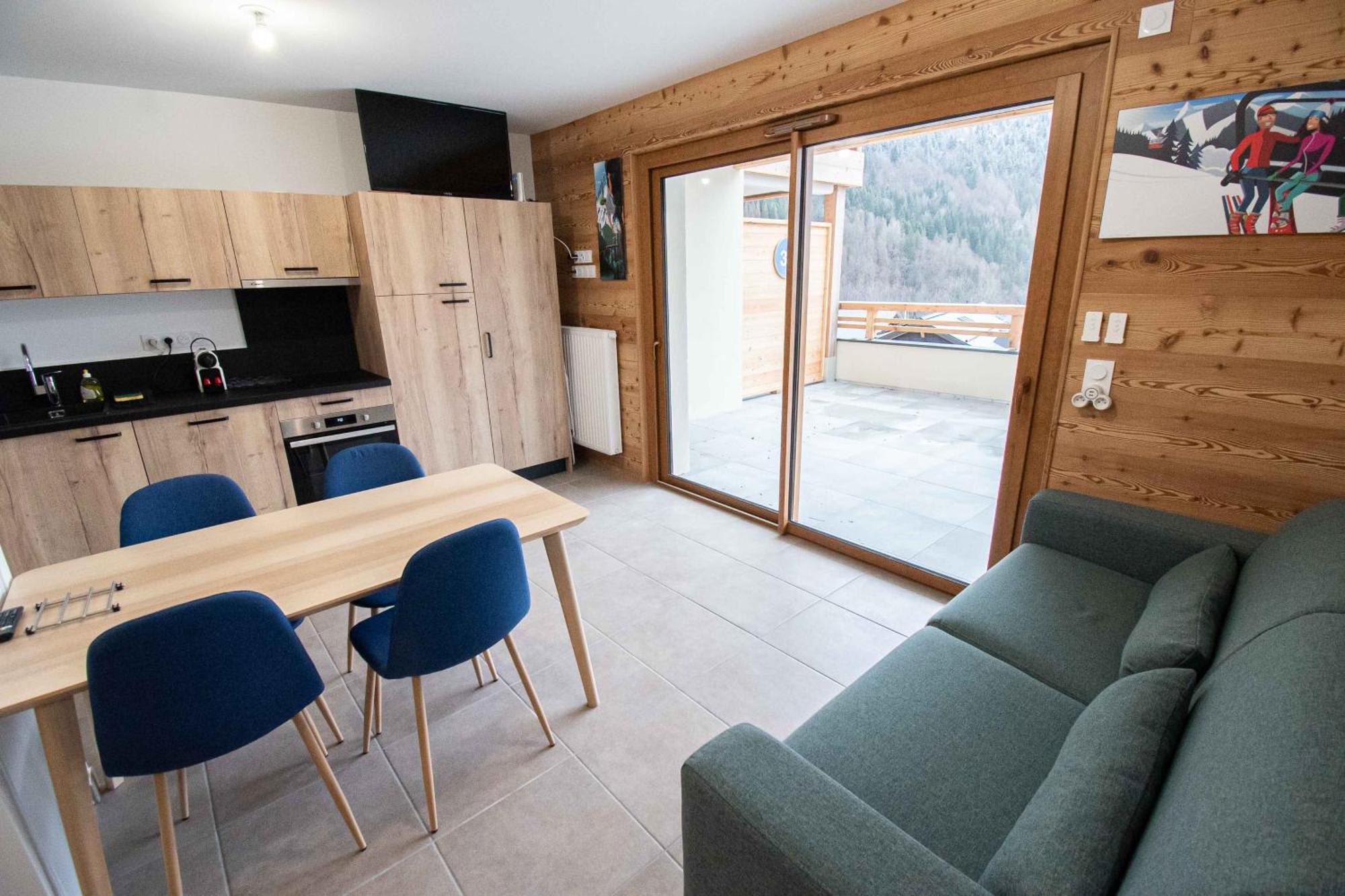 Le Snow Roc: Ski-In Studio with Panoramic Terrace and Sauna Saint-Jean-d'Aulps Exterior photo