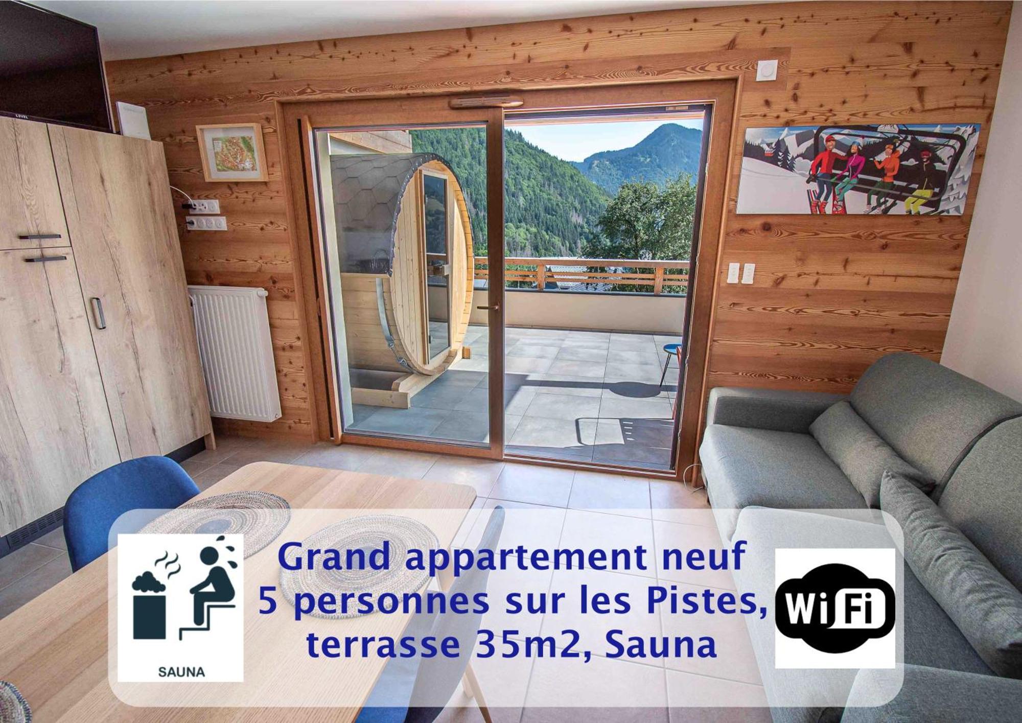 Le Snow Roc: Ski-In Studio with Panoramic Terrace and Sauna Saint-Jean-d'Aulps Exterior photo