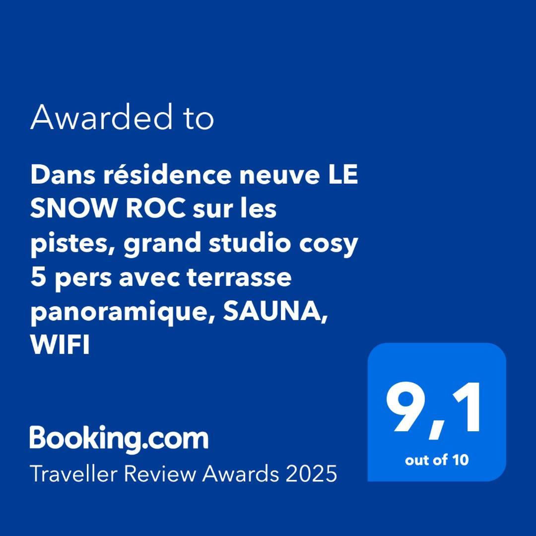 Le Snow Roc: Ski-In Studio with Panoramic Terrace and Sauna Saint-Jean-d'Aulps Exterior photo